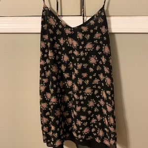 Black and floral split front tunic!